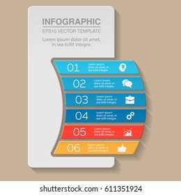 Vector infographic template, six options.