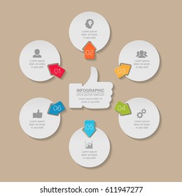 Vector infographic template, six options.