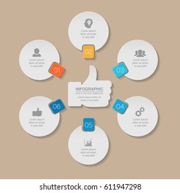 Vector infographic template, six options.