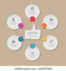 Vector infographic template, six options.