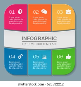 Vector infographic template, six options.