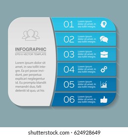 Vector infographic template, six options.