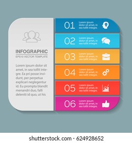 Vector infographic template, six options.