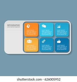 Vector infographic template, six options.