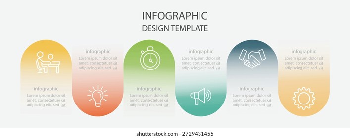 Plantilla infográfica de Vector. Pasos de visualización de datos empresariales línea de tiempo proceso infografía diseño de Plantilla con iconos. Visualización de datos empresariales.
