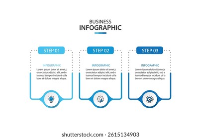 Vector Infographic template three option process or step for business