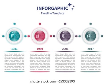 Vector infographic template. Timeline concept with stylized elements on the white background.