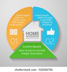 Vector infographic template, two options, home
