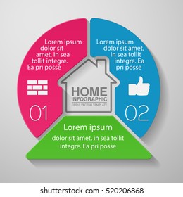 Vector infographic template, two options, home