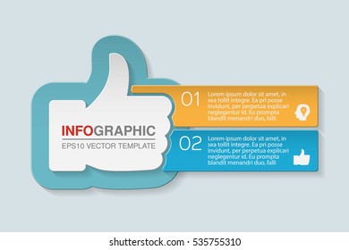 Vector Infographic Template, Two Options, Thumb Up.