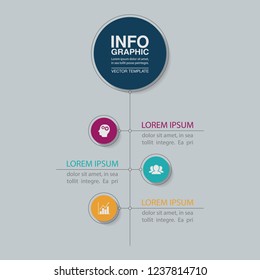 Vector infographic template for vertical diagram, graph, presentation, chart, business concept with 3 options.