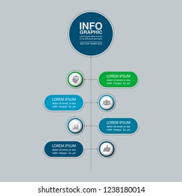 Vector infographic template for vertical diagram, graph, presentation, chart, business concept with 4 options.