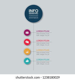 Vector infographic template for vertical diagram, graph, presentation, chart, business concept with 4 options.