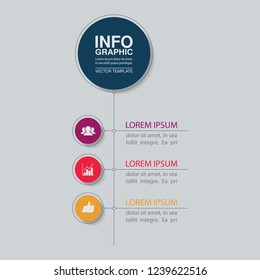 Vector infographic template for vertical diagram, graph, presentation, chart, business concept with 3 options.