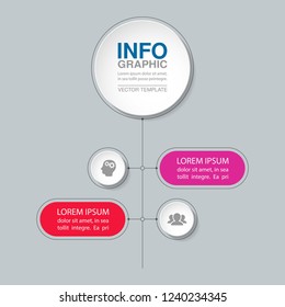 Vector infographic template for vertical diagram, graph, presentation, chart, business concept with 2 options.