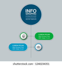 Vector infographic template for vertical diagram, graph, presentation, chart, business concept with 2 options.