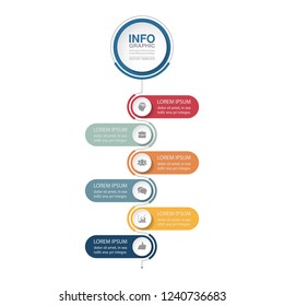 Vector infographic template for vertical diagram, graph, presentation, chart, business concept with 6 options.