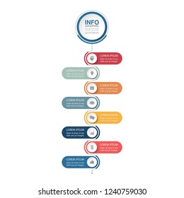 Vector infographic template for vertical diagram, graph, presentation, chart, business concept with 8 options.