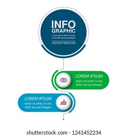 Vector infographic template for vertical diagram, graph, presentation, chart, business concept with 2 options.