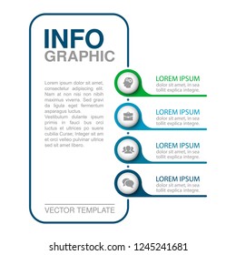 Vektorgrafik-Vorlage für vertikales Diagramm, Grafik, Präsentation, Diagramm, Geschäftskonzept mit 4 Optionen.