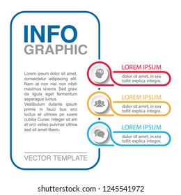 Vector infographic template for vertical diagram, graph, presentation, chart, business concept with 3 options.