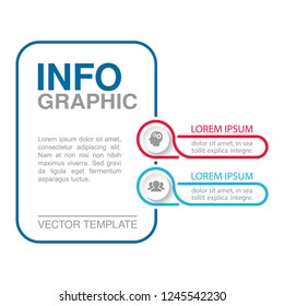 Vector infographic template for vertical diagram, graph, presentation, chart, business concept with 2 options.