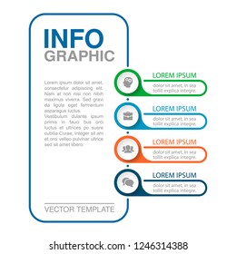 Vector infographic template for vertical diagram, graph, presentation, chart, business concept with 4 options.
