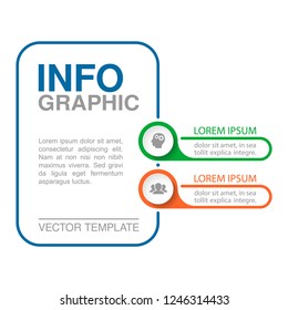 Vector infographic template for vertical diagram, graph, presentation, chart, business concept with 2 options.