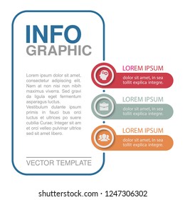 Vector infographic template for vertical diagram, graph, presentation, chart, business concept with 3 options.