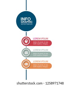 Vector infographic template for vertical diagram, graph, presentation, chart, business concept with 3 options.