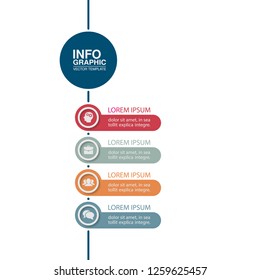 Vector infographic template for vertical diagram, graph, presentation, chart, business concept with 4 options.