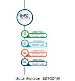Vector infographic template for vertical diagram, graph, presentation, chart, business concept with 4 options.