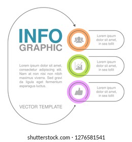 Vector infographic template for vertical diagram, graph, presentation, chart, business concept with 3 options.