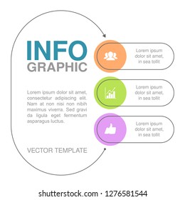 Vector infographic template for vertical diagram, graph, presentation, chart, business concept with 3 options.