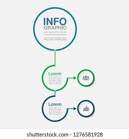 Vector infographic template for vertical diagram, graph, presentation, chart, business concept with 2 options.