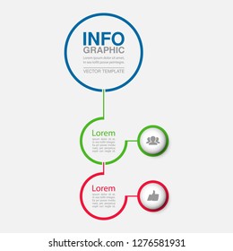 Vector infographic template for vertical diagram, graph, presentation, chart, business concept with 2 options.