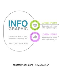 Vector infographic template for vertical diagram, graph, presentation, chart, business concept with 2 options.
