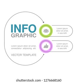 Vector infographic template for vertical diagram, graph, presentation, chart, business concept with 2 options.