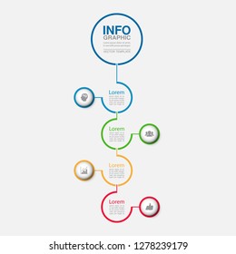 Vector infographic template for vertical diagram, graph, presentation, chart, business concept with 4 options.