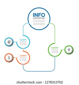 Vector infographic template for vertical diagram, graph, presentation, chart, business concept with 3 options.