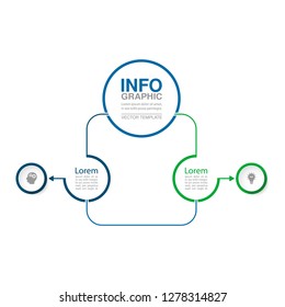 Vector infographic template for vertical diagram, graph, presentation, chart, business concept with 2 options.