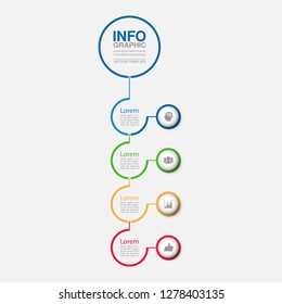 Vector infographic template for vertical diagram, graph, presentation, chart, business concept with 4 options.