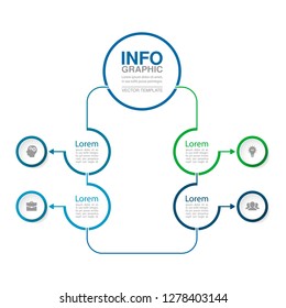 Vector infographic template for vertical diagram, graph, presentation, chart, business concept with 4 options.