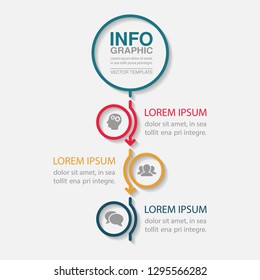 Vector infographic template for vertical diagram, graph, presentation, chart, business concept with 3 options.