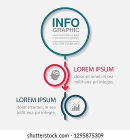 Vector infographic template for vertical diagram, graph, presentation, chart, business concept with 2 options.