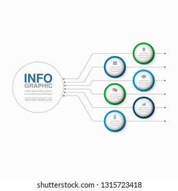 Vector infographic template for vertical diagram, graph, presentation, chart, business concept with 6 options.