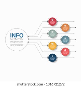 Vector infographic template for vertical diagram, graph, presentation, chart, business concept with 7 options.