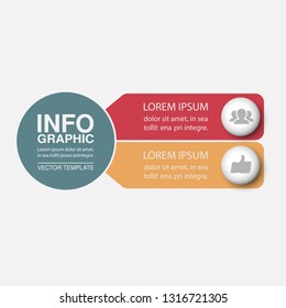 Vector infographic template for vertical diagram, graph, presentation, chart, business concept with 2 options.
