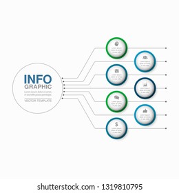 Vector infographic template for vertical diagram, graph, presentation, chart, business concept with 7 options.