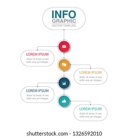 Vector infographic template for vertical diagram, graph, presentation, chart, business concept with 4 options.